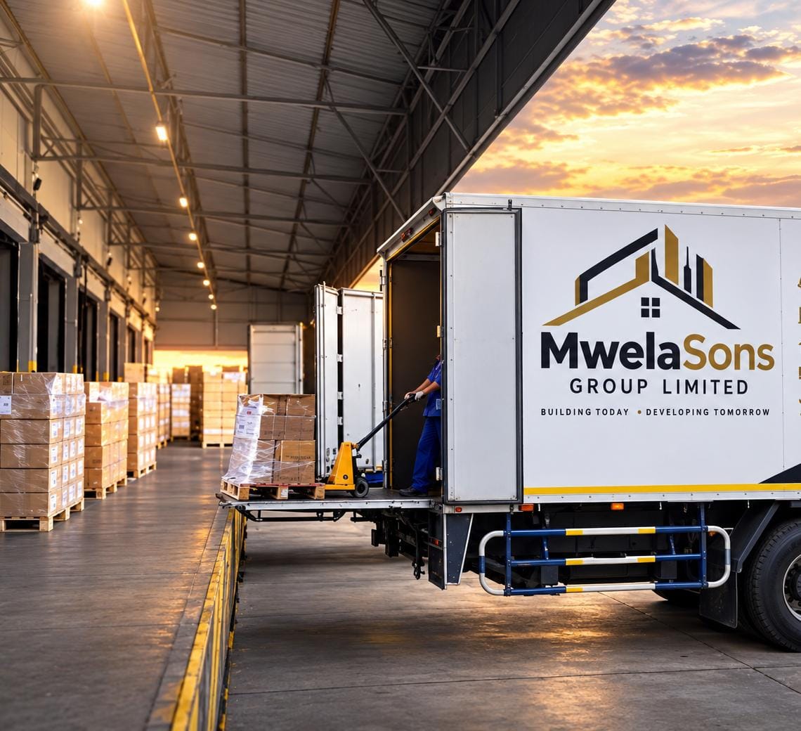MwelaSons Group Limited truck loading at a warehouse dock