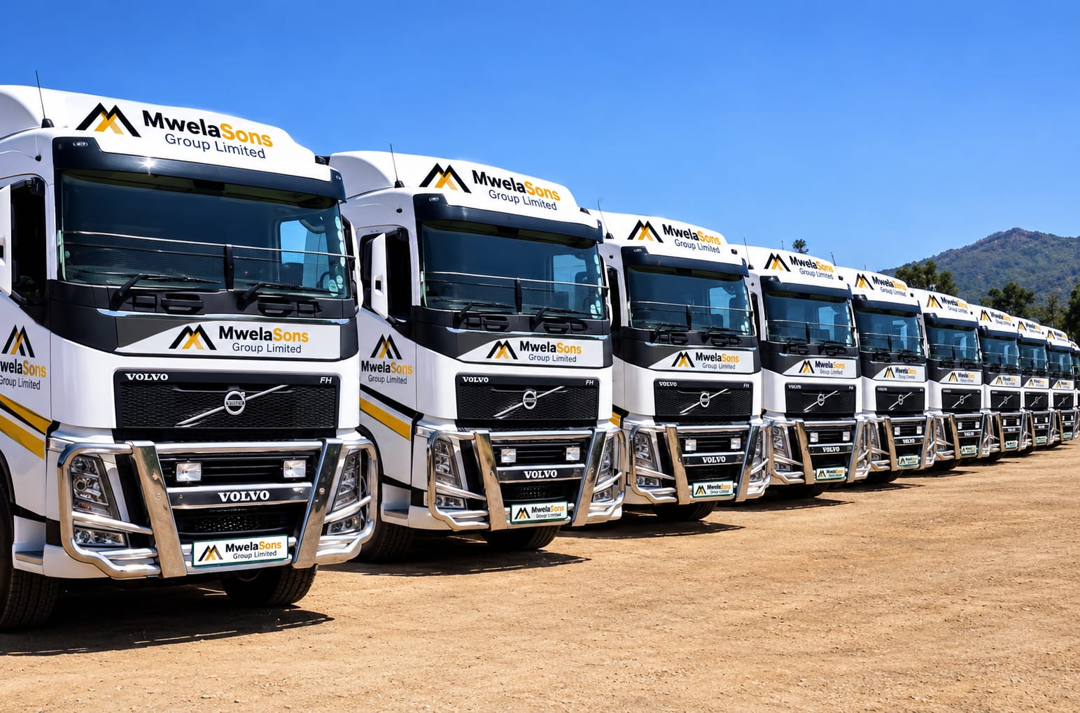 MwelaSons Group truck fleet lined up
